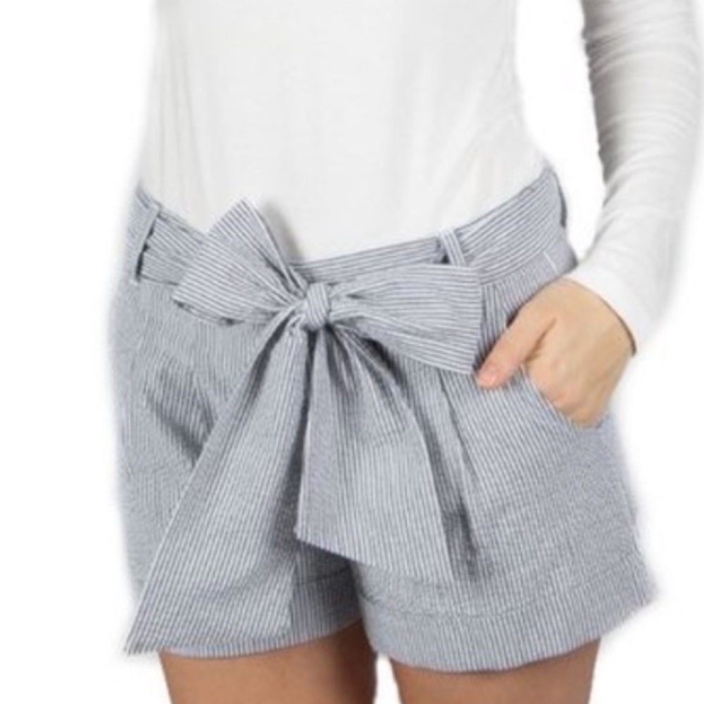 Seersucker Bow Shorts